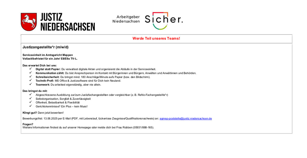 Stellenausschreibung